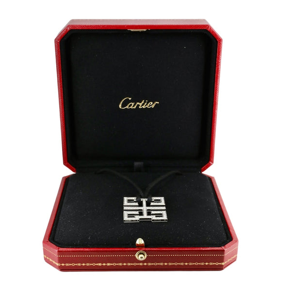 Cartier Diamond Le Baiser du Dragon Large Pendant Necklace in 18 Karat White Gold