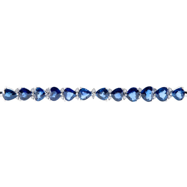 Lush Sapphire & Diamond Bracelet in 18 Karat White Gold