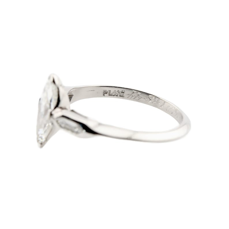 Art Deco 1.12ctw Marquise & Fancy Hexagon Diamond Engagement Ring in Platinum