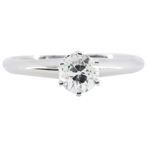Tiffany & Co Mid Century 0.47ct Diamond Solitaire Engagement Ring in Platinum