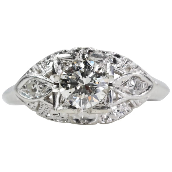 Circa 1940's Art Deco 0.65ct Diamond Engagement Ring in Platinum