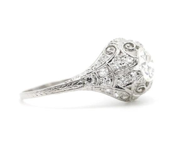 Edwardian 1.41ctw Diamond Engagement Ring in Platinum