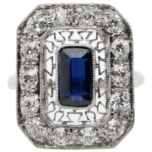 Edwardian 2.65ctw No Heat Sapphire & Diamond Filigree Ring in Platinum