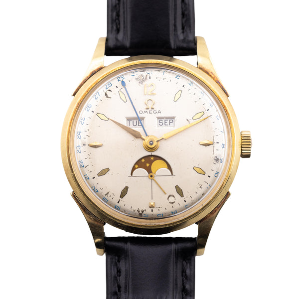 Omega Vintage Cosmic Moonphase Triple Calendar Reference 2606-4 Wrist Watch