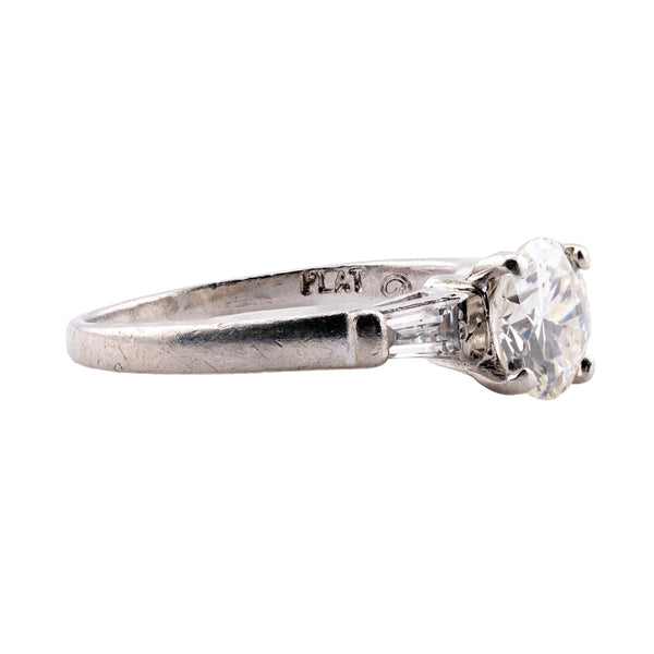 Vintage 1.20 CTW Three Stone Diamond Engagement Ring in Platinum