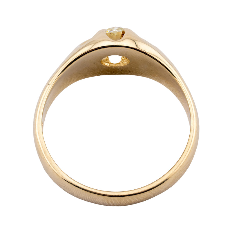 Victorian 0.90 Carat Old Mine Cut Diamond Solitaire Ring in 14K Gold Engagement