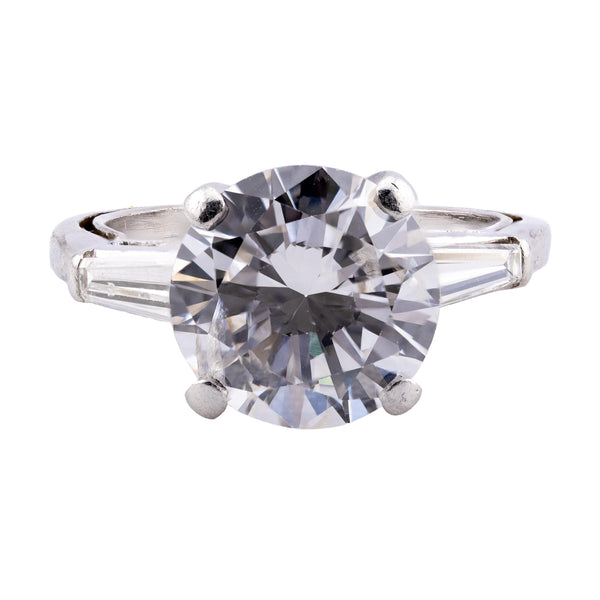 Stunning 4.72 CTW Three Stone Diamond Engagement Ring in Platinum