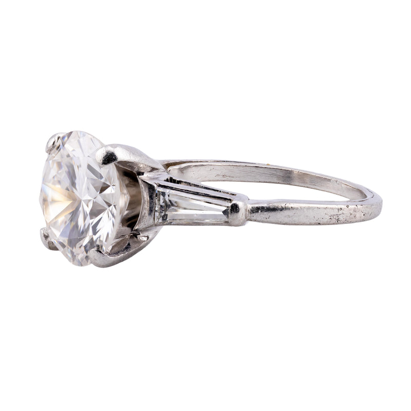 Stunning 4.72 CTW Three Stone Diamond Engagement Ring in Platinum