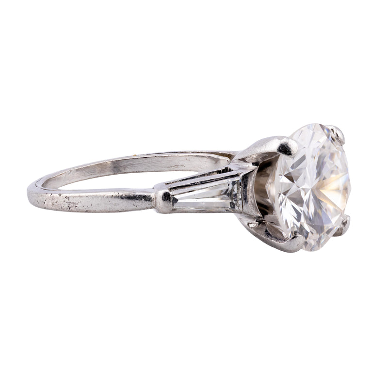 Stunning 4.72 CTW Three Stone Diamond Engagement Ring in Platinum