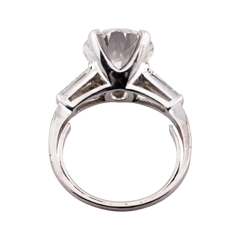 Stunning 4.72 CTW Three Stone Diamond Engagement Ring in Platinum