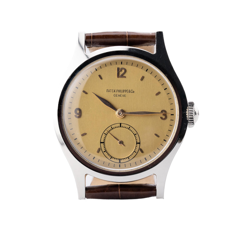 Rare Patek Philippe Reference 565 Stainless Steel Oversized Mens Wrist Watch