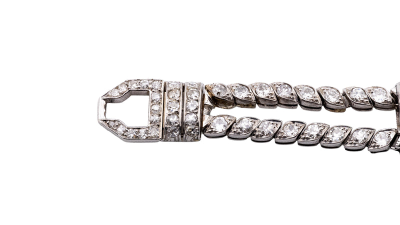 Mauboussin Paris Art Deco Platinum & Diamond Ladies Wrist Watch C. 1920