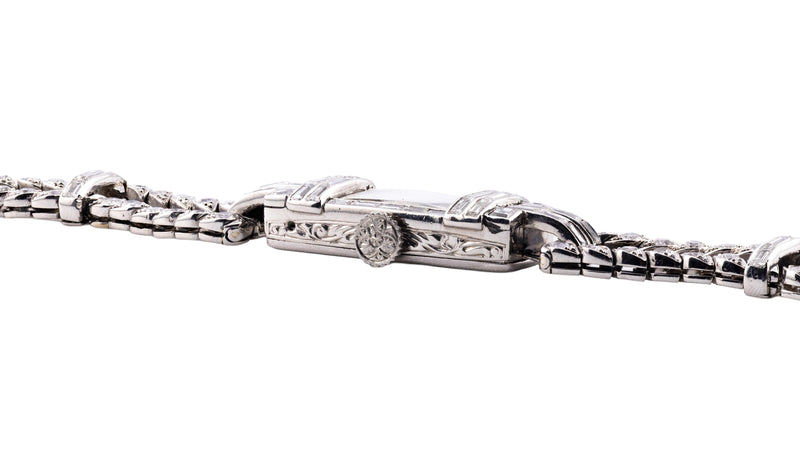 Mauboussin Paris Art Deco Platinum & Diamond Ladies Wrist Watch C. 1920