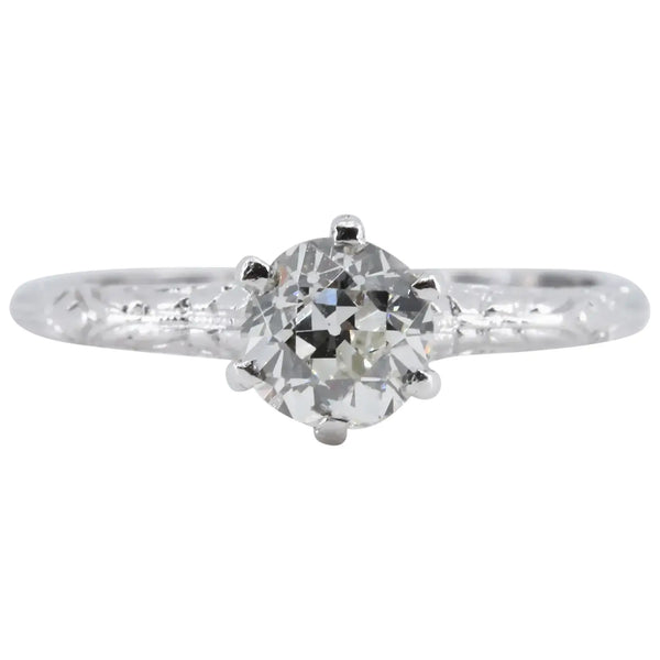 Art Deco Orange Blossom 0.75ct Diamond Engagement Ring in Platinum