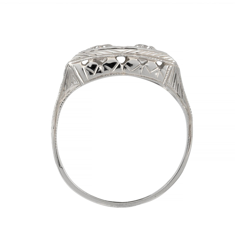 Art Deco Belais Brothers Toi Et Moi Diamond Ring in 18 Karat White Gold Circa 19