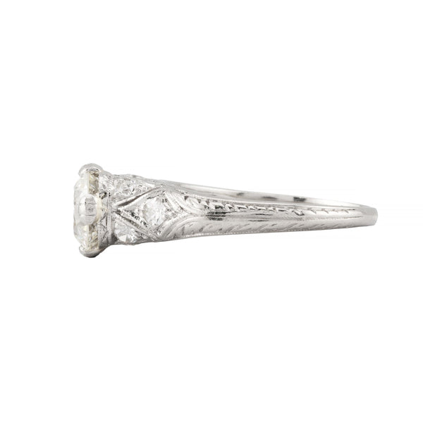 Circa 1920's Art Deco 1.36ctw Diamond Engagement Ring in Platinum