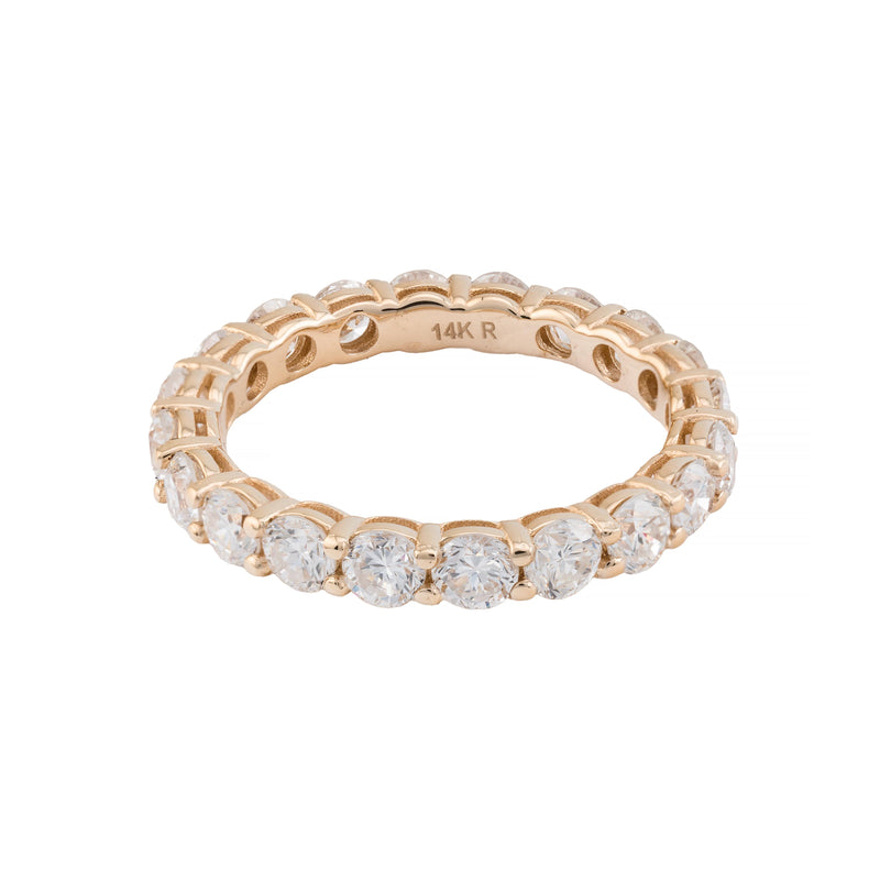 Dazzling 3.30ct Diamond Eternity Band Ring in 14 Karat Yellow Gold