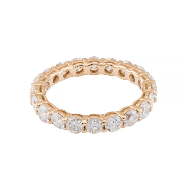 Dazzling 3.30ct Diamond Eternity Band Ring in 14 Karat Yellow Gold