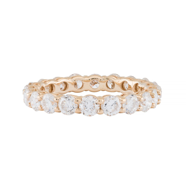 Dazzling 3.30ct Diamond Eternity Band Ring in 14 Karat Yellow Gold