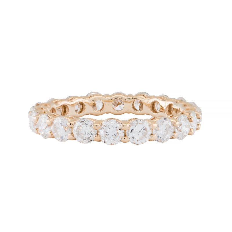 Dazzling 3.30ct Diamond Eternity Band Ring in 14 Karat Yellow Gold