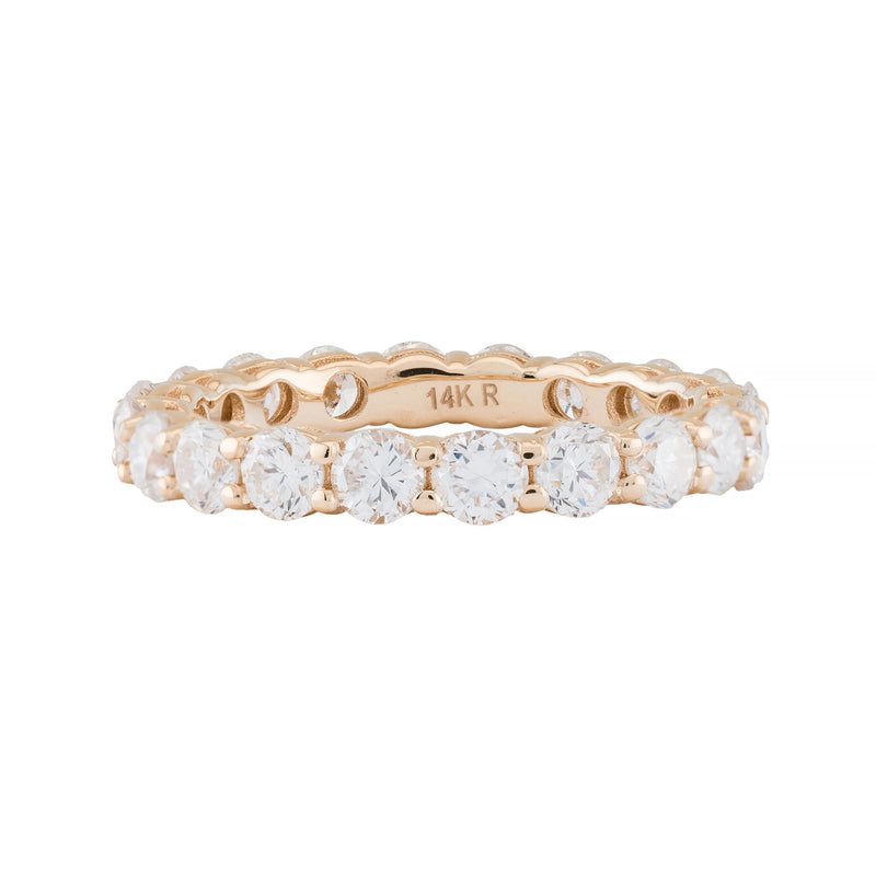 Dazzling 3.30ct Diamond Eternity Band Ring in 14 Karat Yellow Gold
