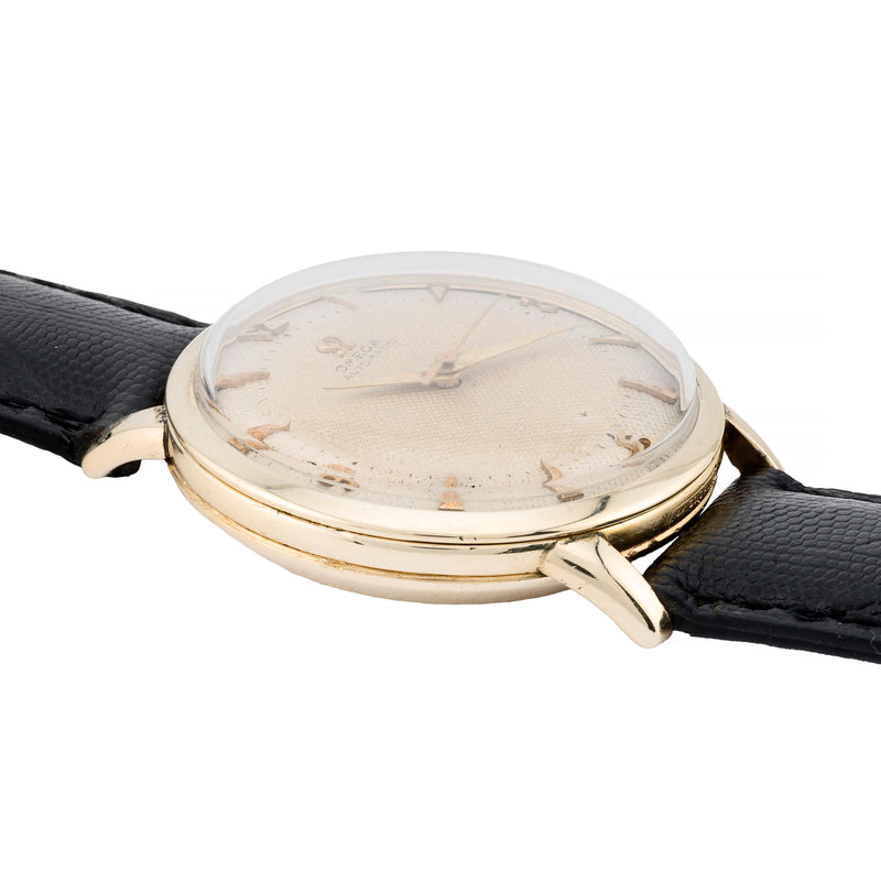 Omega Vintage Bumper Automatic Mens Dress Wrist Watch in Yellow Gold Filled