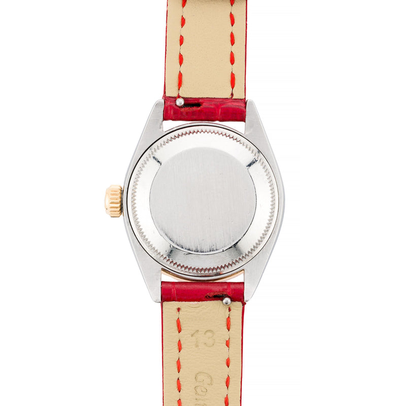 Rolex Ladies Datejust with Diamond & Ruby Bezel on Red Crocodile Strap