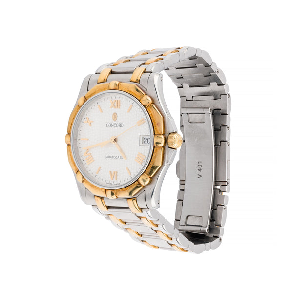 Concord Saratoga SL 18 Karat Gold & Stainless Steel Mens Wrist Watch