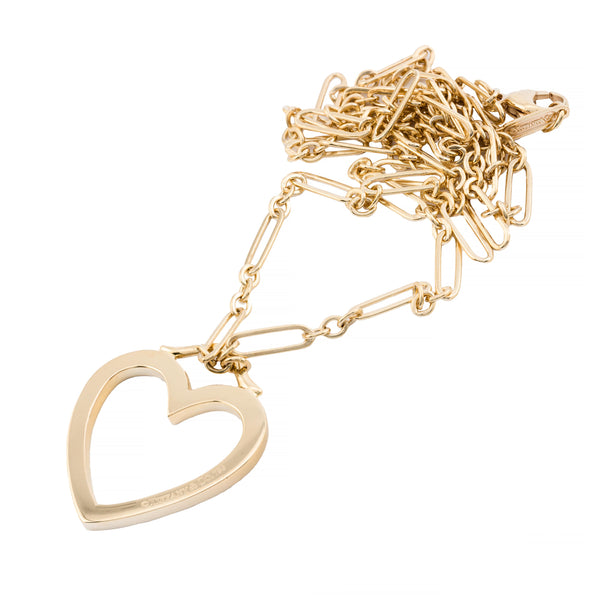 Tiffany & Company Large Sentimental Heart Necklace in 18 Karat Yellow Gold