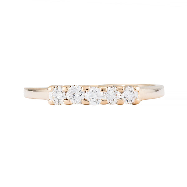 Five Stone 0.40Ctw Diamond Wedding Band Ring in 14 Karat Yellow Gold