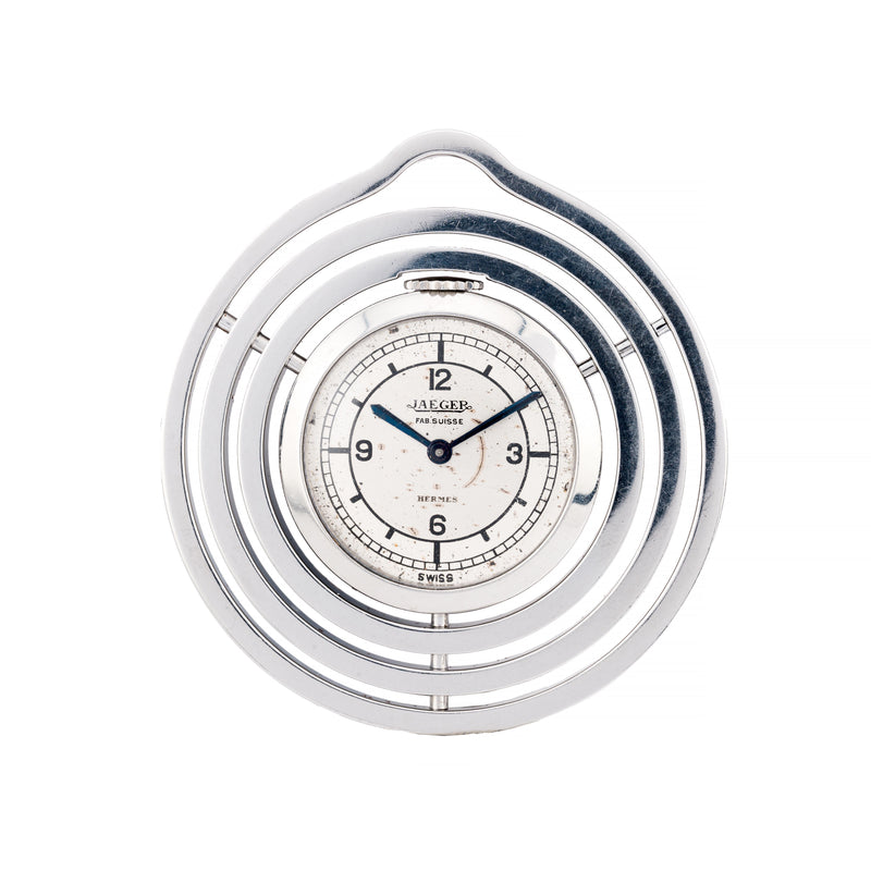 Hermes by Jaegar LeCoultre Art Deco Pendant Watch in Stainless Steel