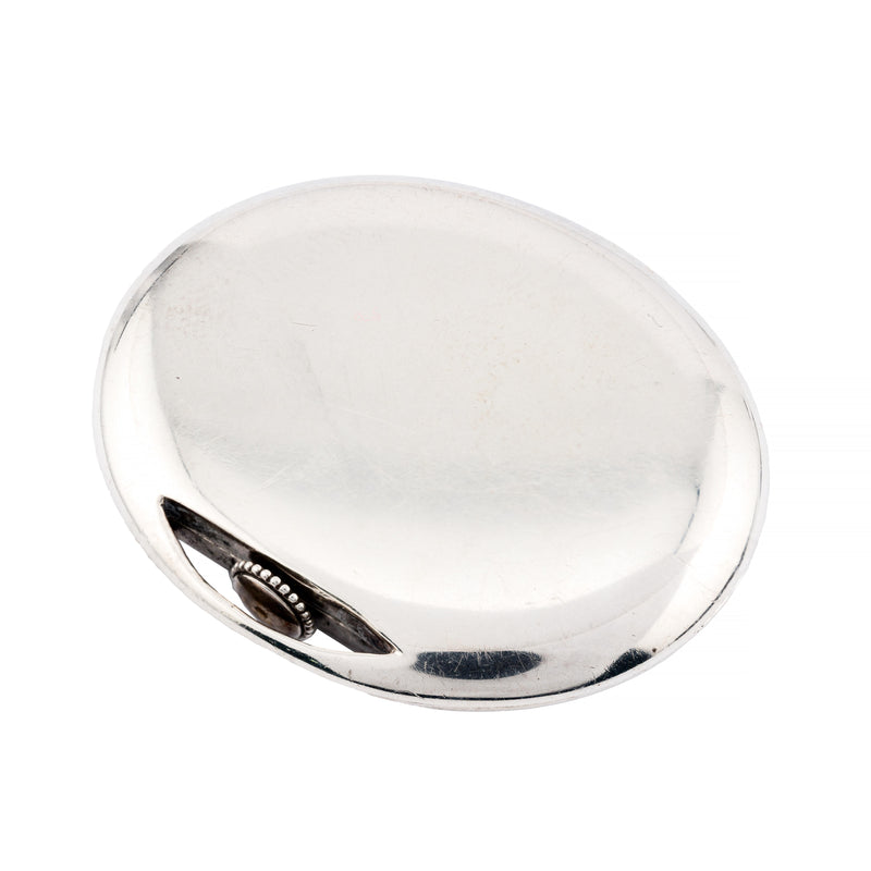 Tiffany & Co Art Deco Sterling Silver Oval Pocket Watch by Longines