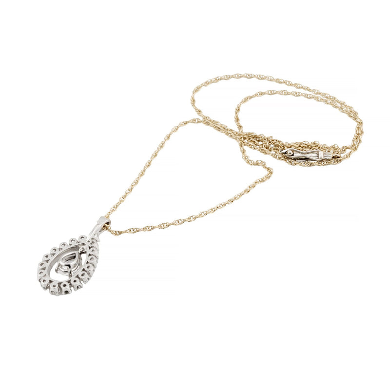 Dancing Diamond 1.70ctw Teardrop Necklace in 14K White Gold