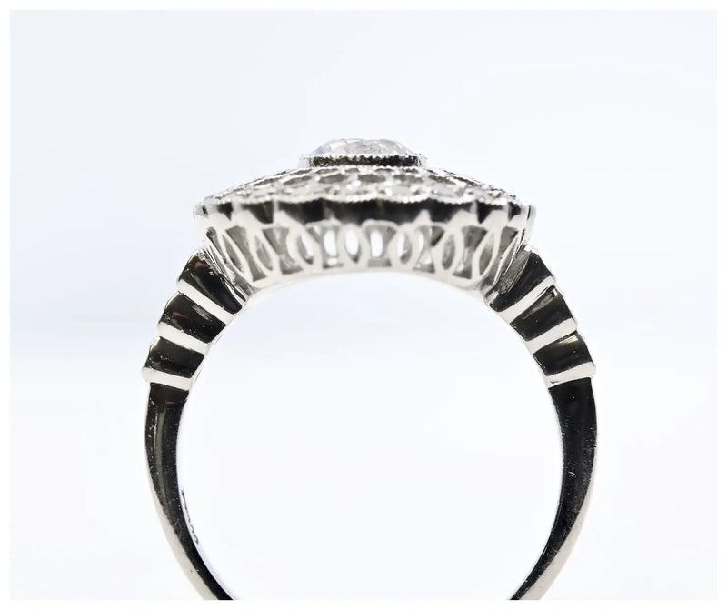 Enchanting Art Deco Diamond Filigree Engagement Ring in Platinum