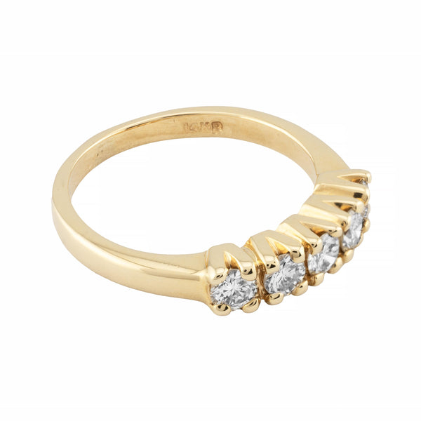 Five Stone 0.50ctw Diamond Band Wedding Ring in 14K Yellow Gold