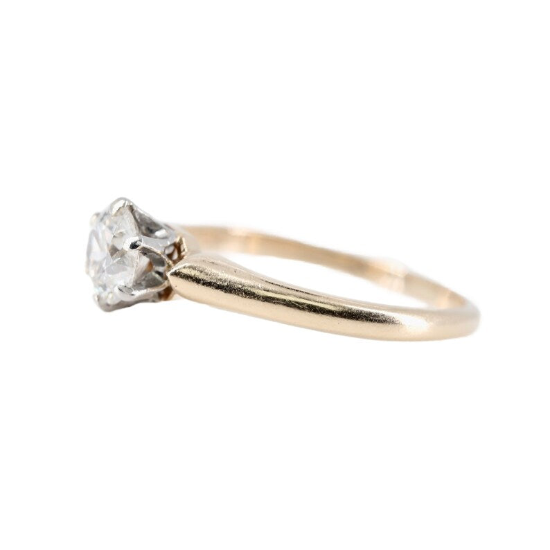 Antique Edwardian 0.60 Carat Old European Cut Diamond Solitaire Engagement Ring