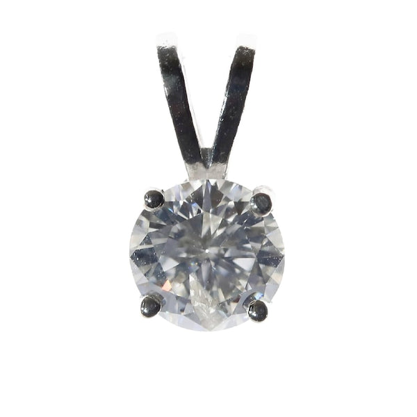 Round Brilliant Cut 0.53 Carat Diamond Solitaire Pendant in 14K White Gold