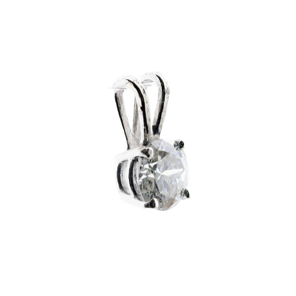 Round Brilliant Cut 0.53 Carat Diamond Solitaire Pendant in 14K White Gold