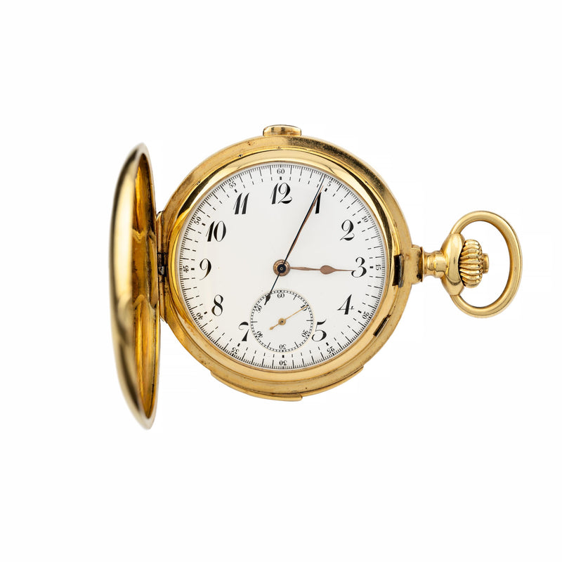 LeCoultre Minute Repeater Chronograph in 18 Karat Gold with Royal Belgian Proven