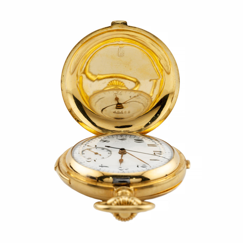 LeCoultre Minute Repeater Chronograph in 18 Karat Gold with Royal Belgian Proven