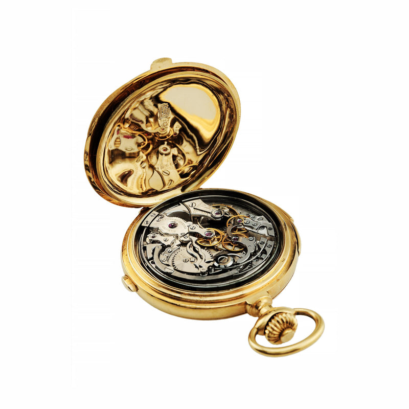 LeCoultre Minute Repeater Chronograph in 18 Karat Gold with Royal Belgian Proven