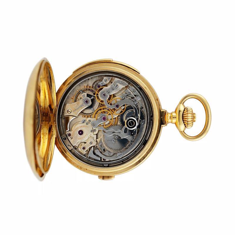 LeCoultre Minute Repeater Chronograph in 18 Karat Gold with Royal Belgian Proven