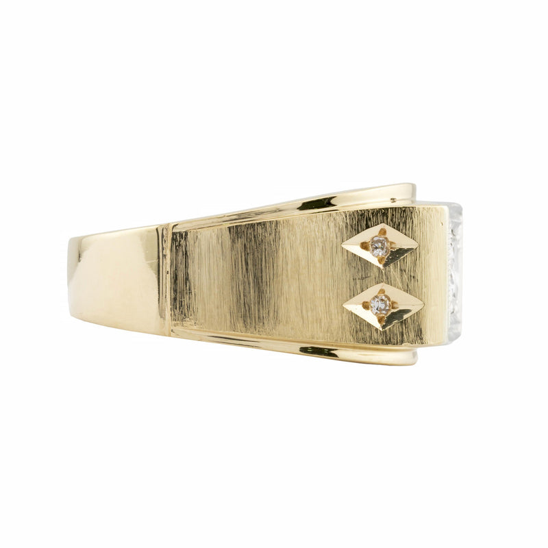 Vintage 1970's Mens 0.80ctw Diamond Ring in 14K Yellow Gold