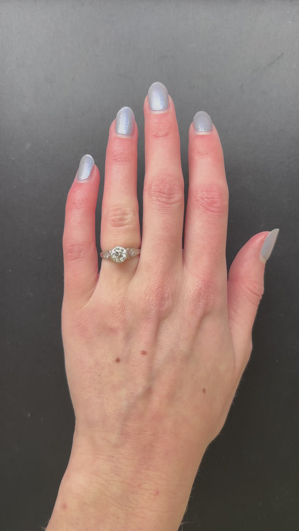 Circa 1920's Art Deco 1.36ctw Diamond Engagement Ring in Platinum