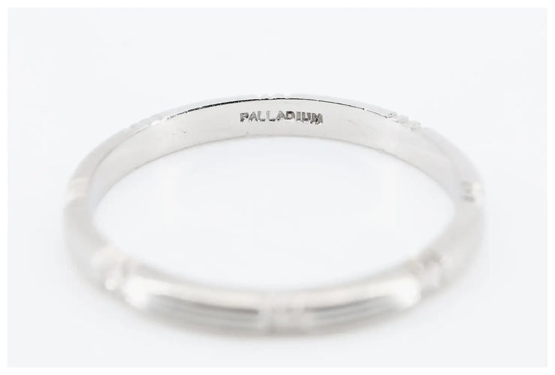 Art Deco Palladium Die Struck Wedding Band Size 8
