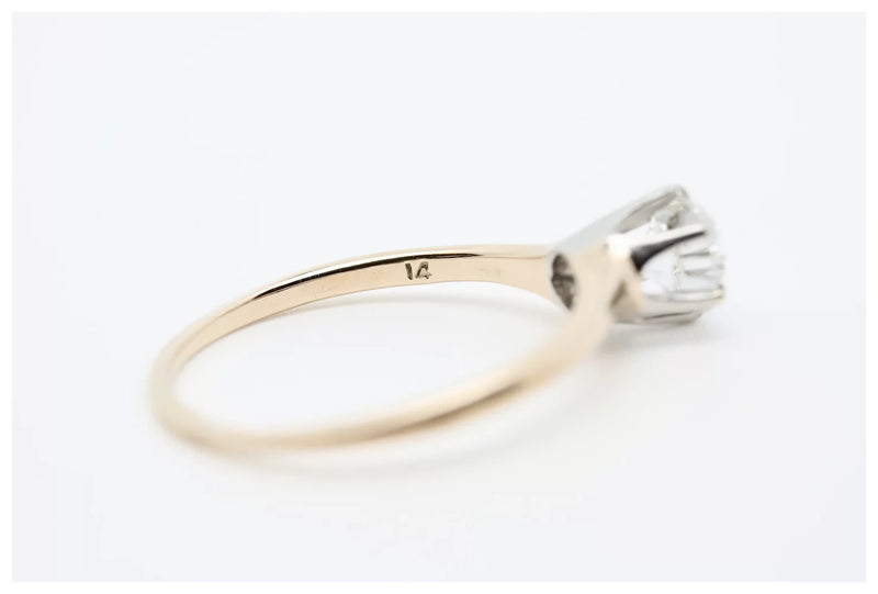 Edwardian 0.75ct Old European Cut Diamond Solitaire Engagement Ring