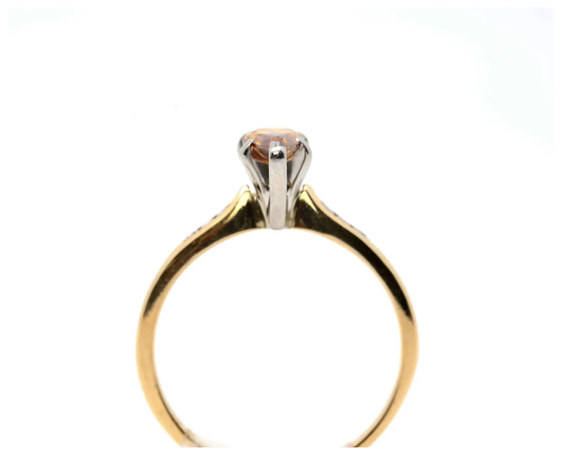 Fancy Orange Champagne Pear Shaped Diamond Engagement Ring by Jabel