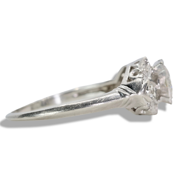 Circa 1940's Art Deco 0.65ct Diamond Engagement Ring in Platinum