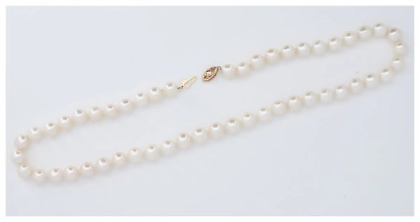 Saltwater South Sea 8.5mm Cultured Pearl 17" Necklace with 14K Gold Filigree Clasp