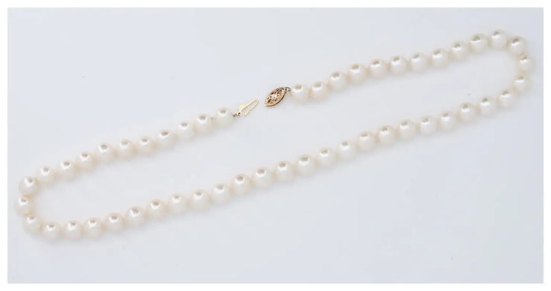 Saltwater South Sea 8.5mm Cultured Pearl 17" Necklace with 14K Gold Filigree Clasp
